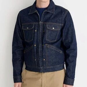 Wallace & Barnes Selvedge Style Trucker Denim Jacket Size Small